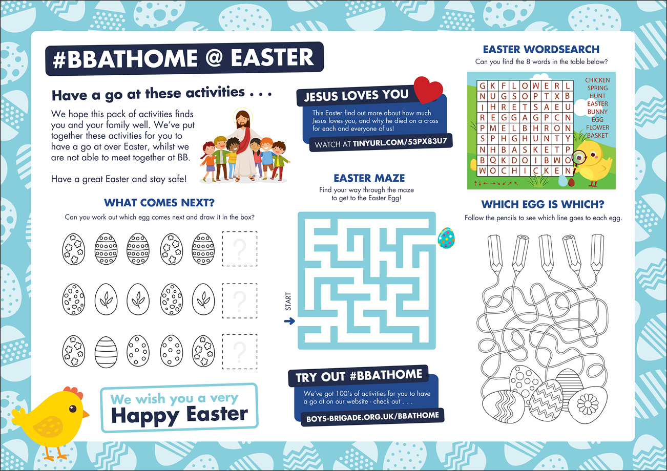 Easter & #BBatHOME Activity Sheets